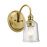 Бра с прозрачным стеклянным абажуром в форме цилиндра Kichler варинант исполнения - 7 | Loft Concept в Грозном