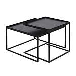 Комплект столиков с квадратными столешницами черные Black Table Combination варинант исполнения - 1 | Loft Concept в Грозном