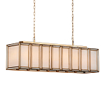 Люстра прямоугольная с каркасом золотого цвета Soft Glow Lamps варинант исполнения - 2 | Loft Concept в Грозном