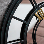 Зеркало настенное в чёрной металлической раме в виде часов Mirror Tower Clock варинант исполнения - 2 | Loft Concept в Грозном