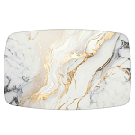 Обеденный стол с прямоугольной столешницей из стекла на черных металлических ножках White Marble варинант исполнения - 2 | Loft Concept в Грозном