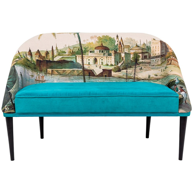 Диван Sofa Benares Бирюзовый Бежево-серый Диван Sofa Benares Бирюзовый Бежево-серый в Грозном | Loft Concept