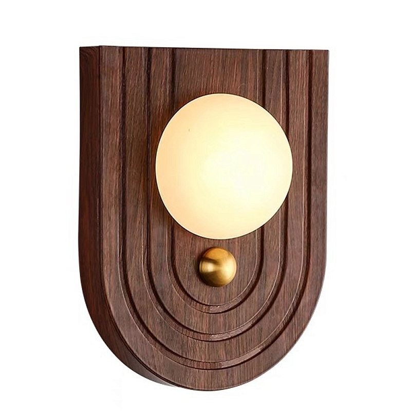 Настенный светильник с деревянным резным основанием Wood Wall Lamp Коричневый Настенный светильник с деревянным резным основанием Wood Wall Lamp Коричневый в Грозном | Loft Concept