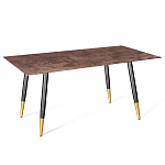 Стол обеденный с коричневой прямоугольной столешницей из керамики на четырех металлических ножках Brown Ceramics варинант исполнения - 1 | Loft Concept в Грозном