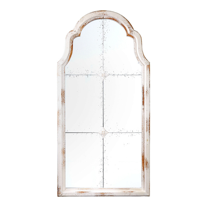 Зеркало-окно настенное в винтажном стиле Venetian Smooth Белый в Грозном | Loft Concept 