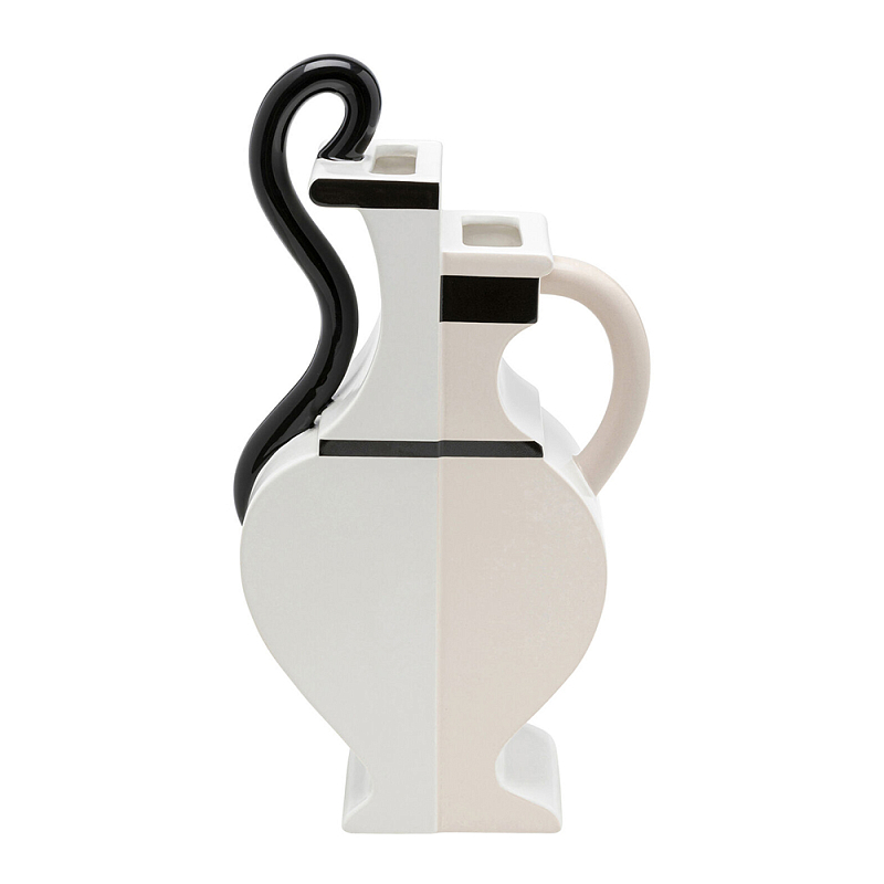 Ваза Concordia Black and White Белый Бежевый Черный в Грозном | Loft Concept 