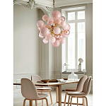 Люстра розовые шары на золотом каркасе Pink Light Bubbles варинант исполнения - 5 | Loft Concept в Грозном