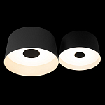 Потолочный светильник с 2-мя цилиндрическими абажурами серого и черного цвета Urban Dome варинант исполнения - 2 | Loft Concept в Грозном