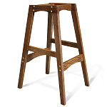 Барный стул со спинкой на 4-х деревянных ножках Коричневый Велюр Vendramin Chair  варинант исполнения - 5 | Loft Concept в Грозном