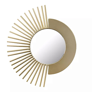 Зеркало-солнце круглое с золотистыми лучами SunMoon 