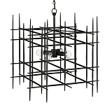 Люстра черная квадратной остроконечной формы Black Square варинант исполнения - 2 | Loft Concept в Грозном