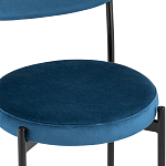 Стул с круглым сиденьем на металлическом основании ALFIE CHAIR Blue варинант исполнения - 6 | Loft Concept в Грозном