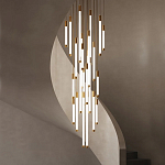 Люстра в современном стиле с 30-ю каскадными светодиодными лампами Golden LED Rain варинант исполнения - 1 | Loft Concept в Грозном