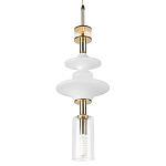 Подвесной светильник со стеклянными элементами и бронзовыми вставками Высота 62 см Gabriel Scott Luna варинант исполнения - 7 | Loft Concept в Грозном