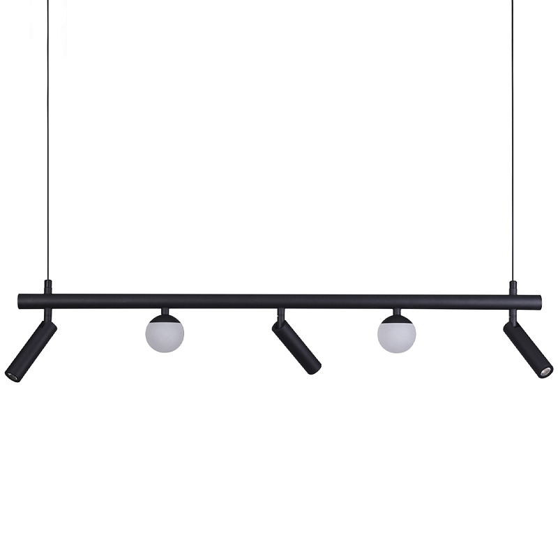 Линейный светодиодный светильник Longo Linear Hanging Lamp Черный Белый Линейный светодиодный светильник Longo Linear Hanging Lamp Черный Белый в Грозном | Loft Concept