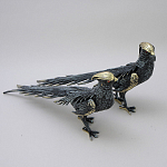 Статуэтка бронзовая пара Фазаны синие Bronze Birds варинант исполнения - 2 | Loft Concept в Грозном