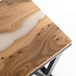 Кофейный столик со столешницей карагач и эпоксидной смолы Trina Coffee Table варинант исполнения - 2 | Loft Concept в Грозном