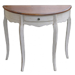 Деревянная консоль полукруглая с ящиком в стиле прованс Interiors Romance варинант исполнения - 1 | Loft Concept в Грозном