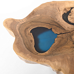 Кофейный стол со столешницей из орехового дерева и эпоксидной смолы Clem Coffee Table варинант исполнения - 1 | Loft Concept в Грозном