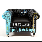 Кресло "Баския и Уорхол" Basquiat Warhol graffiti chair натуральная кожа варинант исполнения - 2 | Loft Concept в Грозном