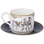 Чайный сервиз из фарфора с изображением лошадей на 6 персон 14 предметов Porcelain Horse Set варинант исполнения - 3 | Loft Concept в Грозном