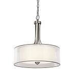 Люстра подвесная с двойным круглым плафоном из органзы и матового стекла Kichler варинант исполнения - 1 | Loft Concept в Грозном