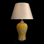 Настольная лампа желтая с изображением белых птиц Flight Among Acacia варинант исполнения - 2 | Loft Concept в Грозном