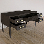 Большой Рабочий стол Primo с 5 выдвижными ящиками Темный орех варинант исполнения - 6 | Loft Concept в Грозном