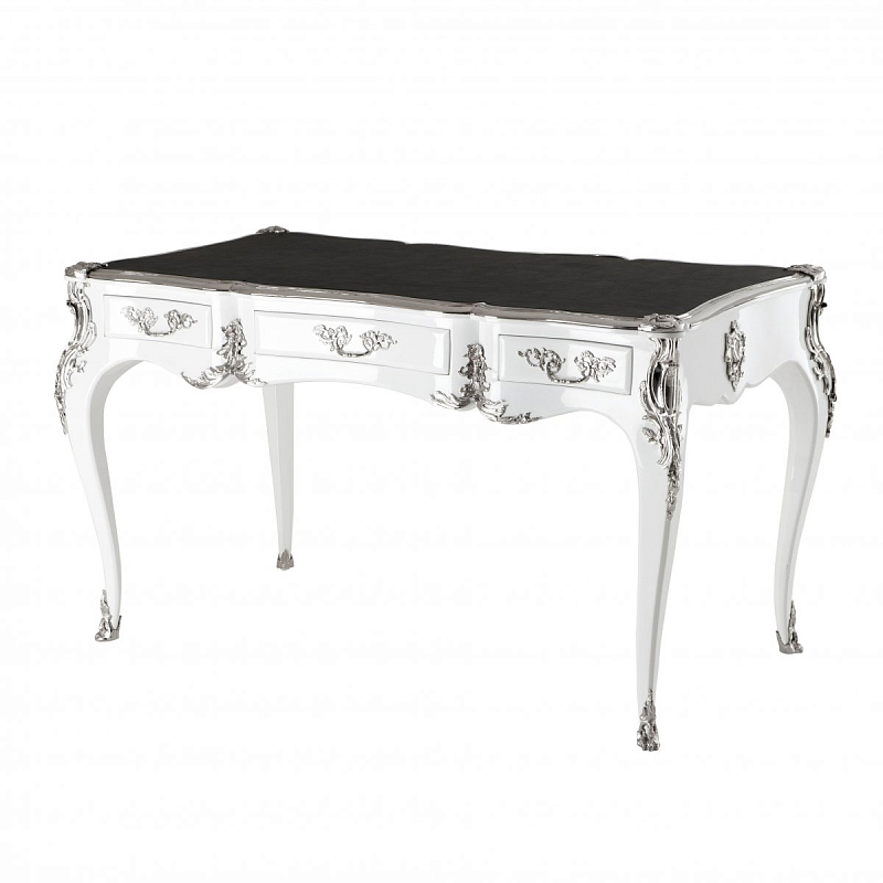 Рабочий стол Eichholtz Desk Lodewijk XV Никель Черный Белый Рабочий стол Eichholtz Desk Lodewijk XV Никель Черный Белый в Грозном | Loft Concept