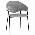 Серый стул с обивкой из искусственной замши Alexis варинант исполнения - 1 | Loft Concept в Грозном