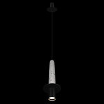 Подвесной светильник с узким цилиндрическим плафоном и черным металлическим декором Concrete Pipe варинант исполнения - 11 | Loft Concept в Грозном