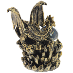 Декоративная статуэтка Дракон со стеклянным шаром Dragon and Glass Ball Gold Black варинант исполнения - 3 | Loft Concept в Грозном