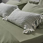 Чехол на подушку мятного цвета с бахромой и объемным узором Ethnic mix варинант исполнения - 5 | Loft Concept в Грозном