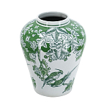 Ваза с зелеными цветочными и птичьими мотивами Vase Inspired by Nature варинант исполнения - 1 | Loft Concept в Грозном