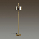 Торшер с круглым плафоном на высокой бронзовой ножке с вертикальным декором из металлических трубок Sohne варинант исполнения - 2 | Loft Concept в Грозном