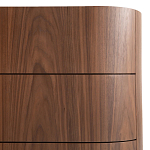 Комод округлой формы с тремя ящиками Walnut and Leather варинант исполнения - 7 | Loft Concept в Грозном