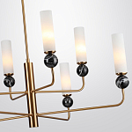 Люстра на штанге с 8-ю цилиндрическими матовыми плафонами и шарами из камня Orb Essence варинант исполнения - 7 | Loft Concept в Грозном