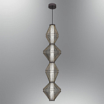 Подвесной светильник вертикальный с плетеным металлическим каркасом Metal Interweaving варинант исполнения - 2 | Loft Concept в Грозном