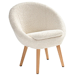 Кресло на деревянных ножках с обивкой из ткани букле Aldo Boucle Armchair варинант исполнения - 1 | Loft Concept в Грозном