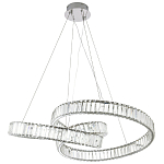 Подвесная люстра в виде изогнутых колец с хрустальным декором Ring Horizontal Oculus Chrome Light Chandelier варинант исполнения - 2 | Loft Concept в Грозном