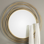 Золотое настенное круглое зеркало Golden Orbit варинант исполнения - 1 | Loft Concept в Грозном