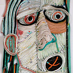 Арт-Объект плетеный из нитей большой портрет Joana Schneider  варинант исполнения - 2 | Loft Concept в Грозном