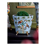 Кашпо из голубого фарфора с бронзовыми элементами Blue Garden варинант исполнения - 5 | Loft Concept в Грозном