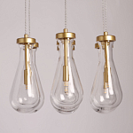 Люстра с 7-ю прозрачными плафонами из стекла в форме капли Lucid Rain  варинант исполнения - 6 | Loft Concept в Грозном