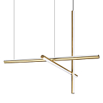 Люстра с 3-мя  пересекающимися цилиндрическими плафонами на тонких тросах Trumpet tube варинант исполнения - 1 | Loft Concept в Грозном