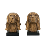 Держатель для книг с бронзовыми фигурками головы собаки Dog Elegance  варинант исполнения - 2 | Loft Concept в Грозном