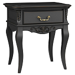 Тумба прикроватная черная из массива бука в стиле прованс Black Provence варинант исполнения - 1 | Loft Concept в Грозном