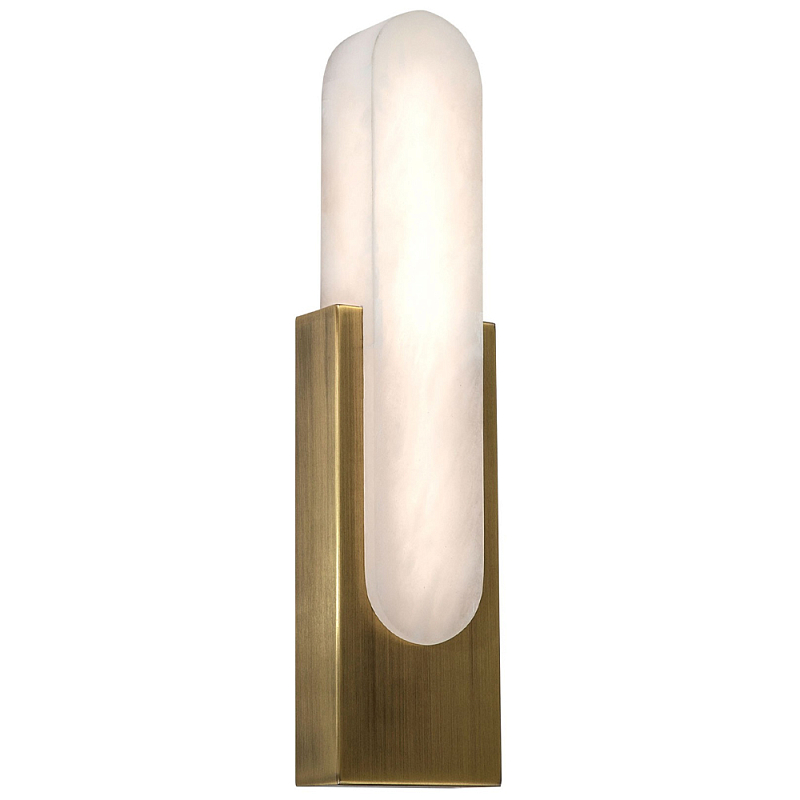 Бра MIRCA светильник с имитацией камня Stone Bronze Wall Lamp Белое матовое стекло Бронза Бра MIRCA светильник с имитацией камня Stone Bronze Wall Lamp Белое матовое стекло Бронза в Грозном | Loft Concept