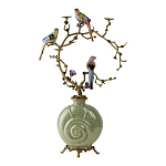 Подсвечник с декором из птиц на ветвях из фарфора с бронзовыми элементами Birds of Paradise варинант исполнения - 3 | Loft Concept в Грозном