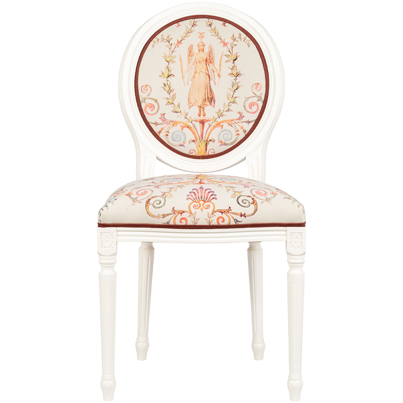 Стул из массива бука бежевый с растительным орнаментом Raffael Angel Beige Chair Белый Бежевый Мульти Стул из массива бука бежевый с растительным орнаментом Raffael Angel Beige Chair Белый Бежевый Мульти в Грозном | Loft Concept